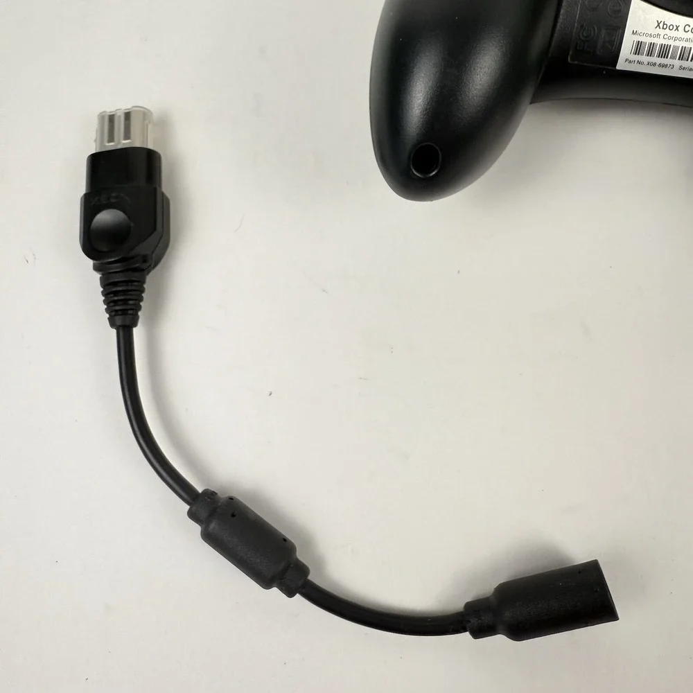 Original Xbox Controller Type S OEM Breakaway Cable Green Black Tested Working